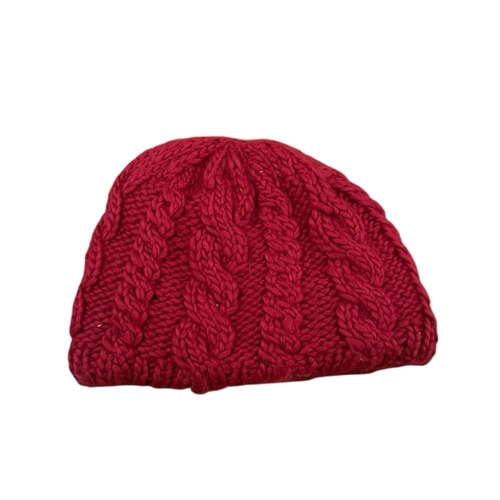 The North Face Hot Pink Fleece Lined Cable Knit Beanie Hat